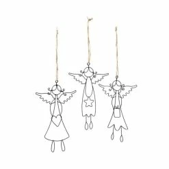 Budget ???? Anges Métal Noir Suspendu 15cm Par 3 ????