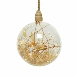 Tout neuf ???? Boule Avec Fleurs Séchées 30 MicroLED Blanc Chaud Ø14cm ????