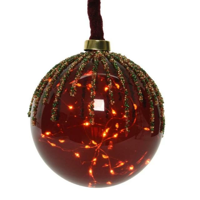 Boule en verre rouge 30 leds blanc chaud Ø14cm Nouveau ???? Boule En Verre Rouge 30 Leds Blanc Chaud Ø14cm ⌛ -LED Shop boule en verre rouge 30 leds blanc chaud o14cm 01