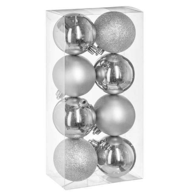 Boules de Noël argent assorties Ø7cm - par 8 Top 10 ???? Boules De Noël Argent Assorties Ø7cm - Par 8 ✔️ -LED Shop boules de noel argent assorties o7cm par 8 01
