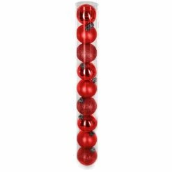 Coupon ???? Boules De Noël Rouge Assorties Ø6cm - Par 9 ✔️