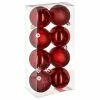 Coupon ???? Boules De Noël Rouge Assorties Ø7cm - Par 8 ????