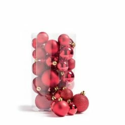 Meilleure affaire ???? Boules En Plastique Rouge Ø 4 à 6cm Finitions Assorties -par 30 ????