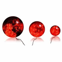 De gros ???? Boules En Verre Rouge Led - 10-15-20 Cm ????