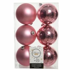 Offres ???? Boules Incassables Rose Gold Brillant-mat-paillettes Mix Ø8cm - Par 6 ⌛