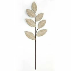 Vente flash ???? Branche De Feuillage Velours Avec Bords Pailletés Or H67cm ????