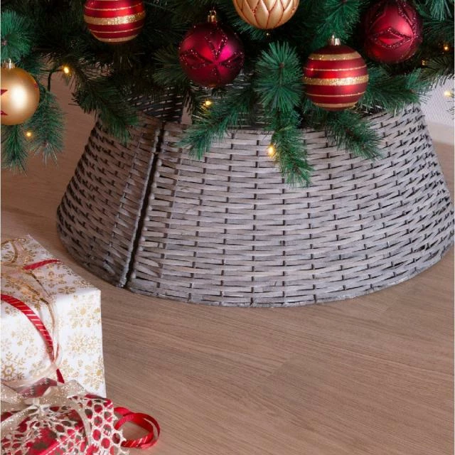 Cache pied de sapin gris Ø57xH28cm Grosses soldes ???? Cache Pied De Sapin Gris Ø57xH28cm ???? -LED Shop cache pied de sapin gris