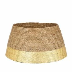 Le moins cher ???? Cache-pied De Sapin Naturel Et Or Ø50 X H 26cm ✔️