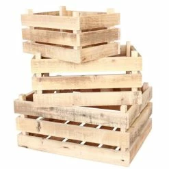 Promo ???? Caisses En Bois Brut L14xP26.5xH18cm + L16xP33xH23cm + L17xP39xH30cm - Par 3 ????