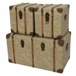 Meilleur prix ???? Caisses En Similicuir Couleur Sable 66x36x36 + 28x28x30 (x2)cm ❤️