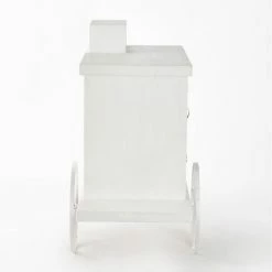 Remise ✨ Charrette Bois Blanc 1 Porte 4 Cases Et Présentoir L120 X P55 X H90 Cm ✔️ -LED Shop charrette bois blanc 1 porte 4 cases et presentoir l120 x p55 x h90 cm 06