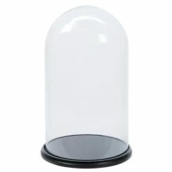 Budget 🔔 Cloche Verre Sur Socle Noir Ø35x60cm 🎉