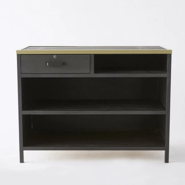 Comptoir industriel L120xP60xH90cm - noir et laiton Sortie ???? Comptoir Industriel L120xP60xH90cm - Noir Et Laiton ⭐ -LED Shop comptoir industriel l120xp60xh90cm noir et laiton 03