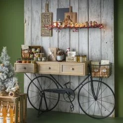 Offres ✨ Console Vélo Métal Et Bois Avec Panier 149x38x83,5 Cm ❤️ -LED Shop console velo metal et bois avec panier 149x38x83 5 cm 30