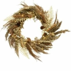 Budget ⌛ Couronne De Fleurs Séchées 40 MicroLed Blanc Chaud Ø55cm ⭐