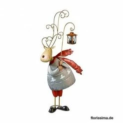 Budget ❤️ Décoration Cerf Noël Lanterne En Métal 42x26x77cm ????