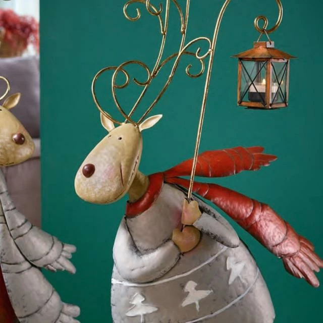 Décoration cerf noël lanterne en métal 42x26x77cm Budget ❤️ Décoration Cerf Noël Lanterne En Métal 42x26x77cm ???? -LED Shop decoration cerf noel lanterne en metal