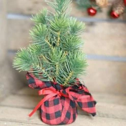 De gros ???? Décoration De Noël - 4 Sapins Artificiels De Table, H.25cm ⭐ -LED Shop decoration de noel 4 sapins artificiels de table h 25cm 04