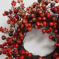 De gros ???? Décoration De Noël - Couronne Artificielle à Suspendre, D.35cm, Rouge ???? -LED Shop decoration de noel couronne artificielle a suspendre d 35cm rouge 03