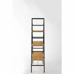 Meilleur prix ???? Etagère échelle Métal Noir 3 Tablettes Bois L120 X P40 X H160cm ???? -LED Shop etagere echelle metal noir 3 tablettes bois l120 x p40 x h160cm 03