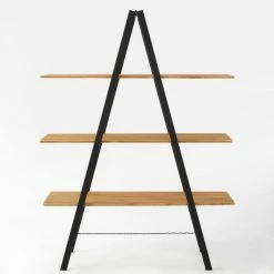 Meilleur prix ???? Etagère échelle Métal Noir 3 Tablettes Bois L120 X P40 X H160cm ???? -LED Shop etagere echelle metal noir 3 tablettes bois l120 x p40 x h160cm 11