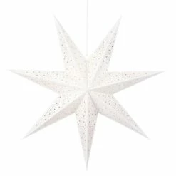 De gros ❤️ Etoile En Papier Blanc Avec étoiles Ø75cm ⌛