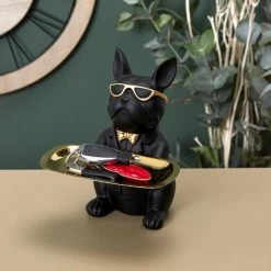 Meilleure vente ⌛ Figurine Bulldog Noir Vide Poche Rectangulaire H21cm ???? -LED Shop figurine bulldog noir vide poche rectangulaire h21cm 03