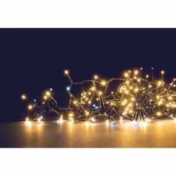 Grosses soldes 🧨 Guirlande Flicker Light 340 Leds Blanc Chaud+60 Leds Blanc Pur Flash 9m ⌛