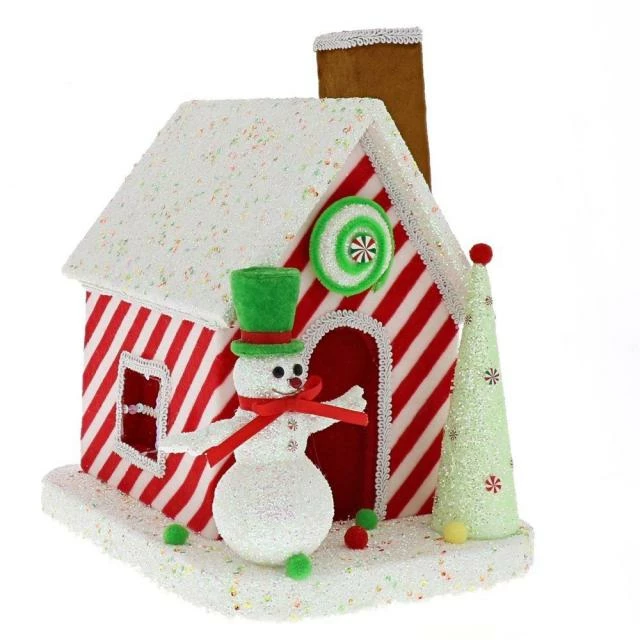 Maison de Noël Candy avec bonhomme de neige 30X25X34cm Le moins cher ???? Maison De Noël ???? Candy Avec Bonhomme De Neige 30X25X34cm ???? -LED Shop maison de noel candy avec bonhomme de neige
