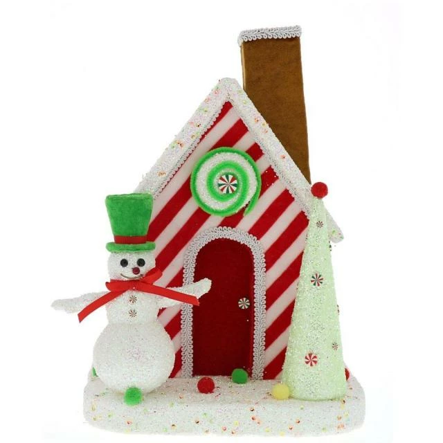 Maison de Noël Candy avec bonhomme de neige 30X25X34cm Le moins cher ???? Maison De Noël ???? Candy Avec Bonhomme De Neige 30X25X34cm ???? -LED Shop maison de noel candy avec bonhomme de neige