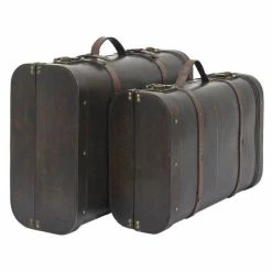 Les meilleures critiques de ???? Malles Vintage En Bois Et Cuir Marron 48x31x16,5 + 53x38x20cm ????