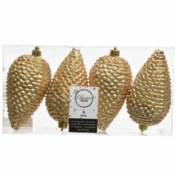 Le moins cher ???? Pommes De Pin Or 7x12cm - Par 4 ????