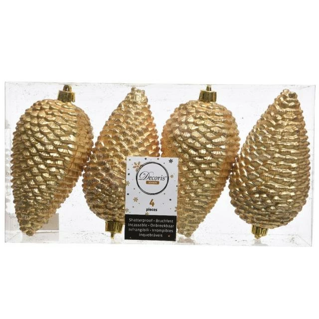 Pommes de pin or 7x12cm - par 4 Le moins cher ???? Pommes De Pin Or 7x12cm - Par 4 ???? -LED Shop pommes de pin or 7x12cm par 4 01