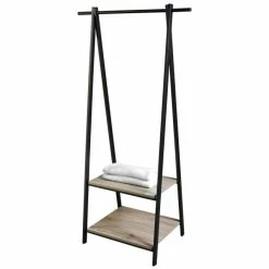 Acheter ⭐ Portant étagères Bois Et Métal 78X44X150CM 🧨