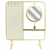 Nouveau ???? Porte Bijoux Métal Or Avec Miroir Suspendu ????