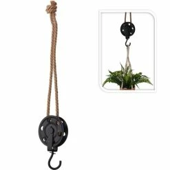 Coupon ✔️ Poulie En Métal Noir Avec Crochet Et Corde De Longueur 56cm ???? -LED Shop poulie en metal noir avec crochet et corde de longueur 56cm 03