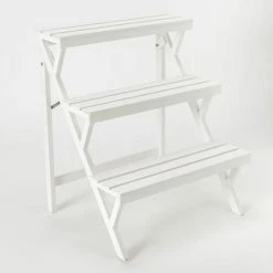 Meilleure vente 🔔 Présentoir 3 Niveaux Bois Blanc 60x50x70cm ⌛