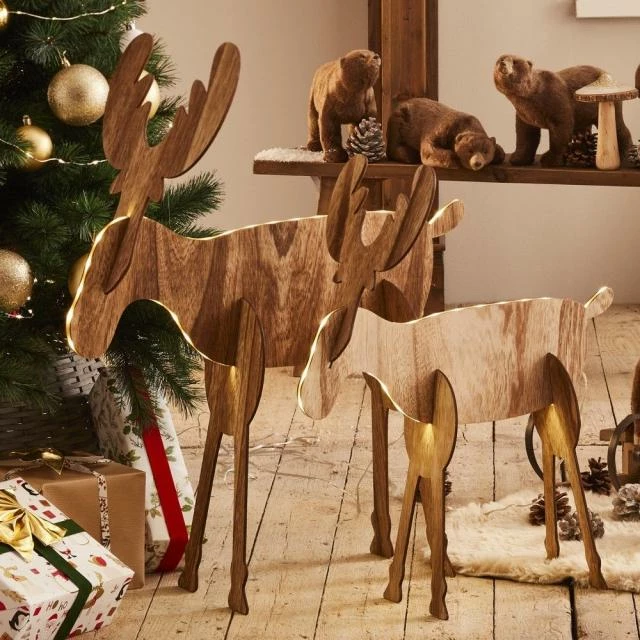 Renne en bois 3D 34 SMD LED blanc chaud 47x22x56cm Coupon ???? Renne En Bois 3D 34 SMD LED Blanc Chaud 47x22x56cm ✔️ -LED Shop renne en bois 3d 34 smd led blanc chaud