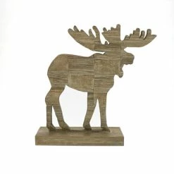 Offres ???? Renne En Bois Sur Socle L 32,5 X P 10 X H 33 Cm ????