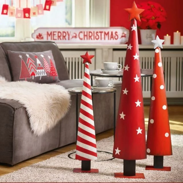Sapin de noël en métal - rouge - 16x10x76 cm Nouveau ???? Sapin De Noël En Métal - Rouge - 16x10x76 Cm ???? -LED Shop sapin de noel en metal rouge 16x10x76 cm 02