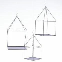 Bon marché 🎉 Suspensions Métal Carrées L 25 X H 24 + L 30 X H 28 + L 40 X H 38 Cm 🤩