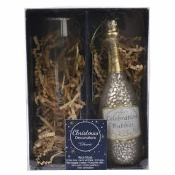 Le moins cher ???? Suspensions Verre Et Bouteille De Champagne à Suspendre H.12,5cm ❤️ -LED Shop suspensions verre et bouteille de champagne a suspendre h 12 5cm 01